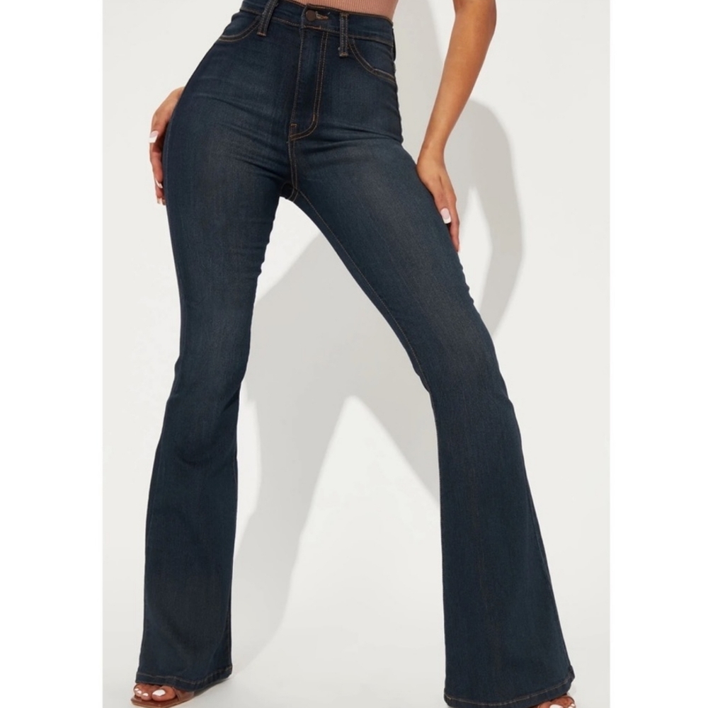 TALL! Fashion Nova Deep In My Soul Jeans - Dark Stretch Denim Size 14  - NWOT!